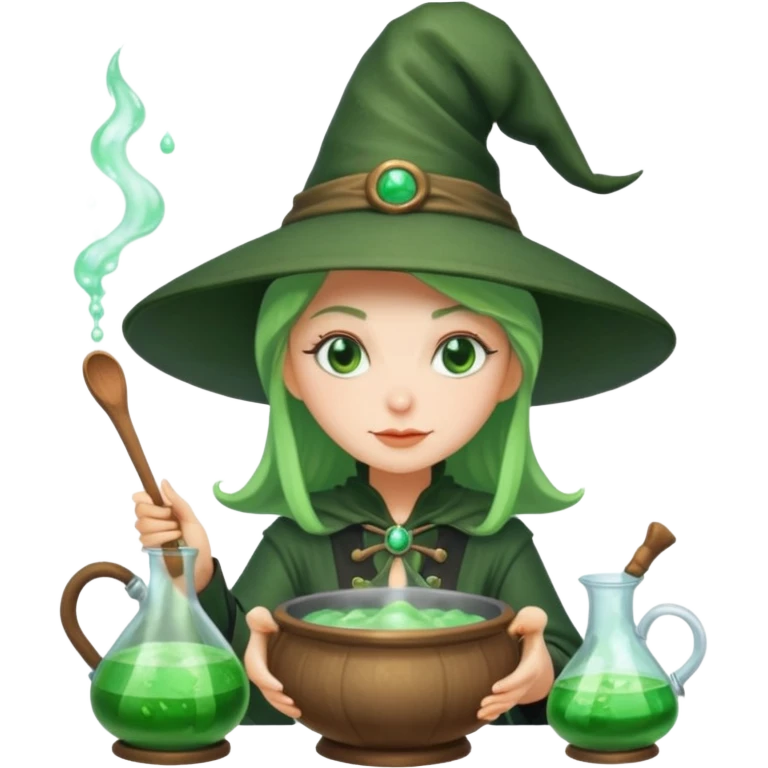 green witch cooking potion emoji