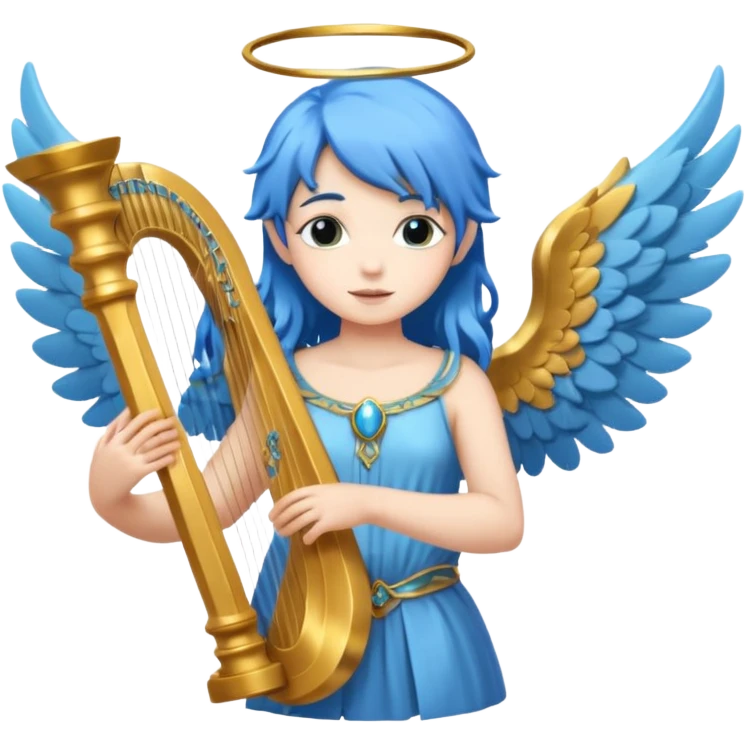 Blue-haired angel holding harpir






























 emoji