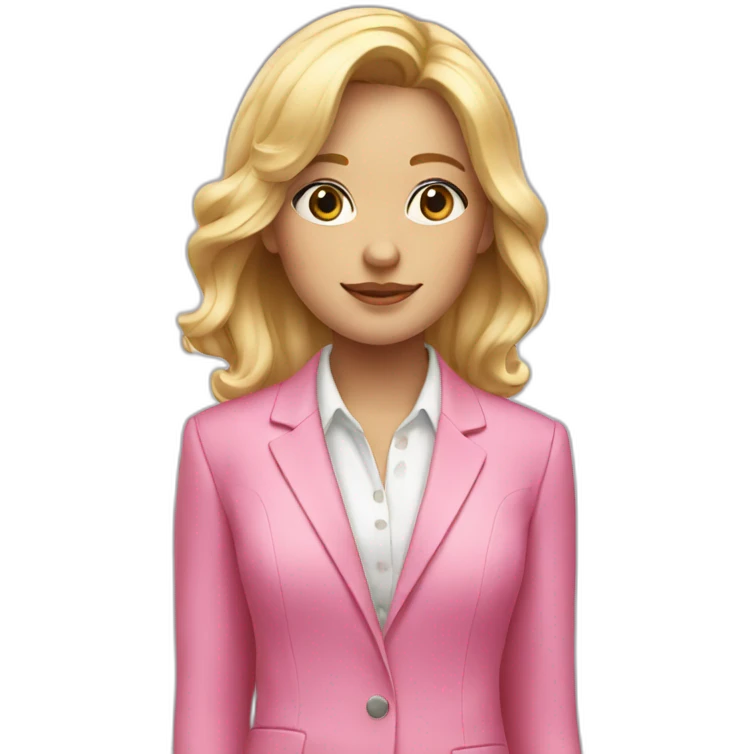 blonde girl in pink suit emoji