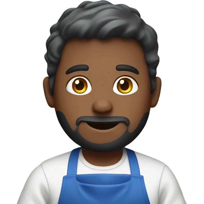 guy in a blue apron preparing food emoji