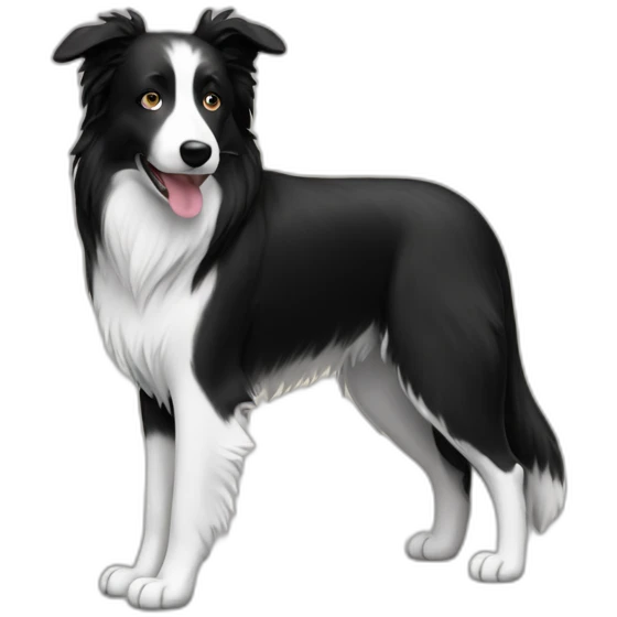 a bordercollie with very short paws emoji