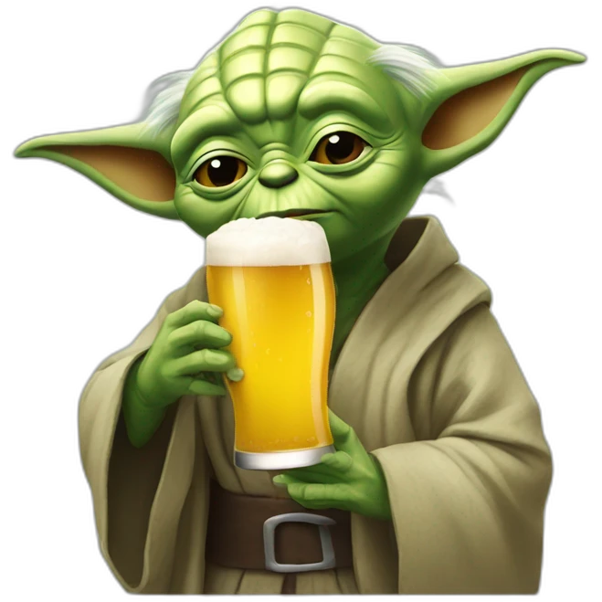 Yoda-drincking-beer emoji