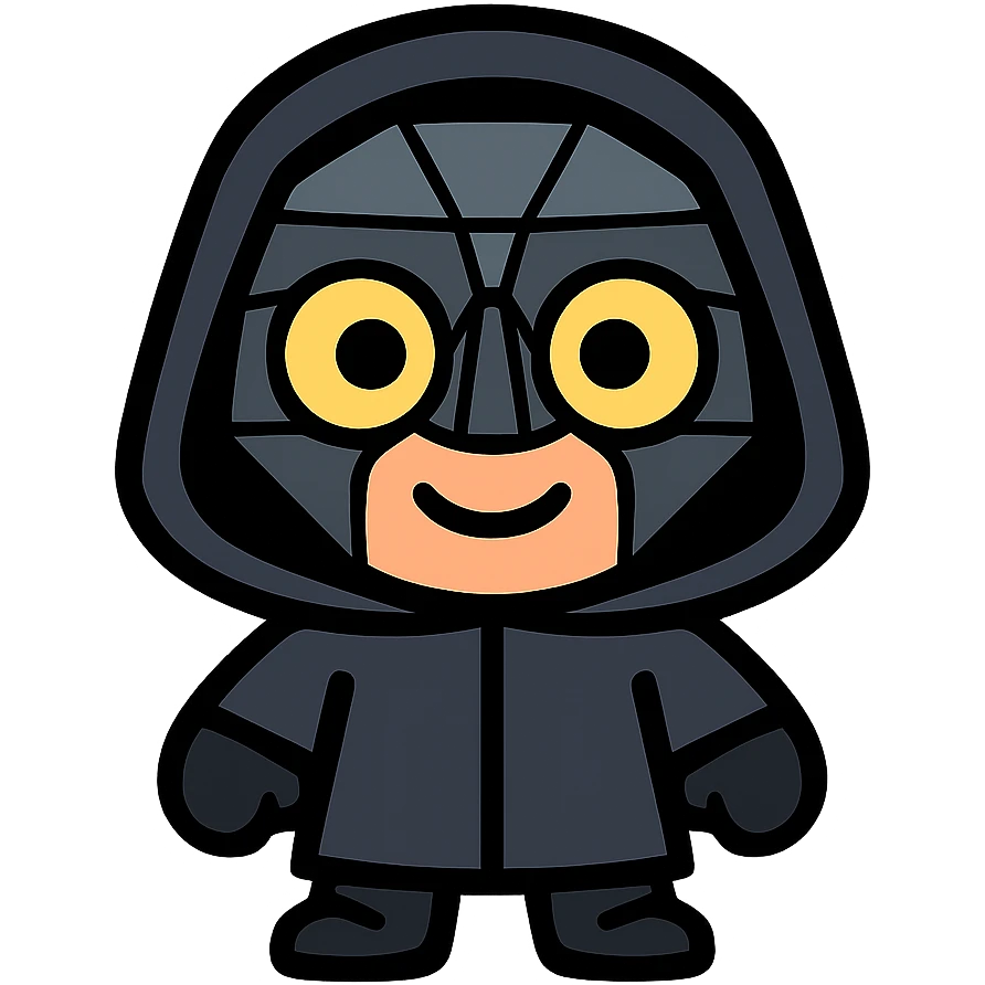 Transform this character into a cute emoji-style icon with minimalistic, bold lines, bright colors, playful and expressive features, suitable for a small emoji. Remove the background. emoji