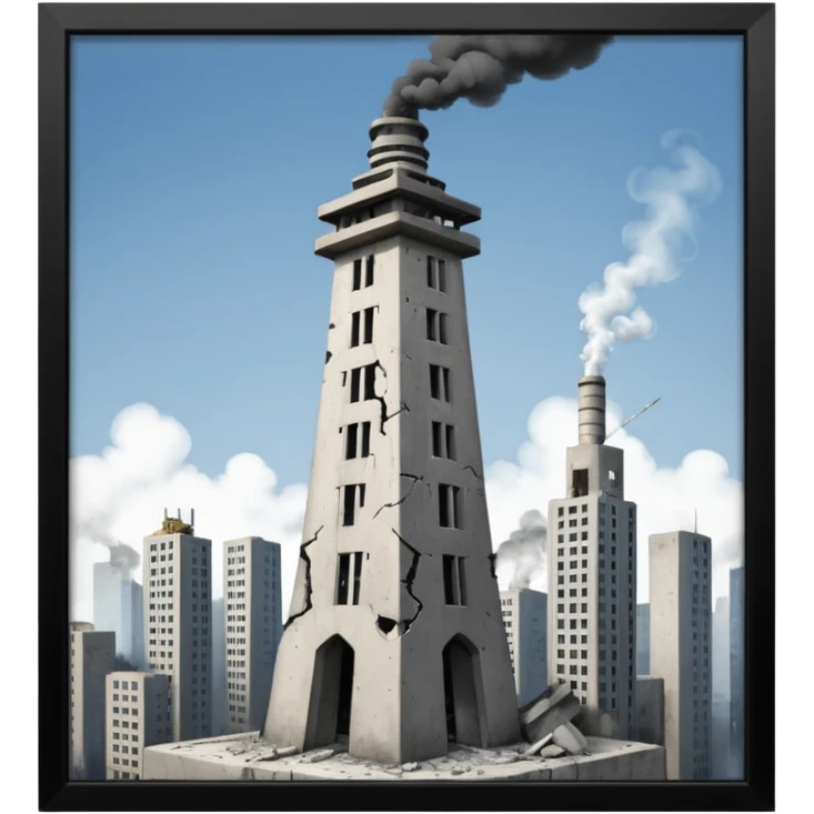 Uçak çarpan kule emoji