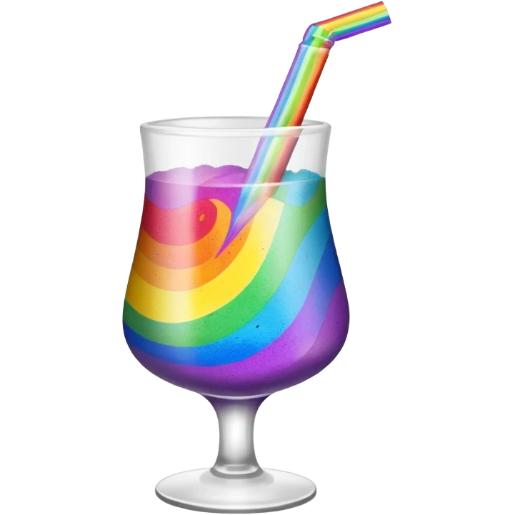 A Glass with rainbow powder in it emoji