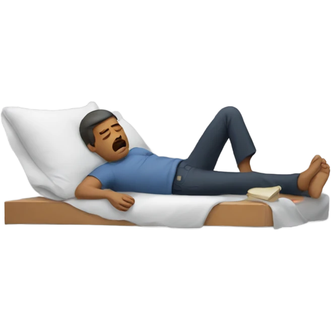 Man laying down who is very tired  emoji