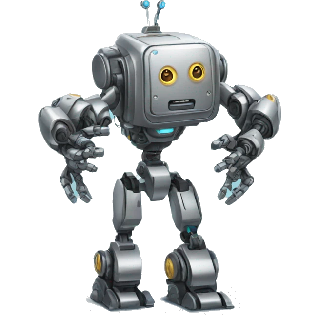 a high-tech metal robot with six arms emoji