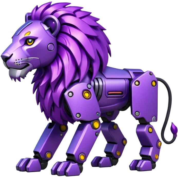 glitter mech lion purple cyberpunk emoji
