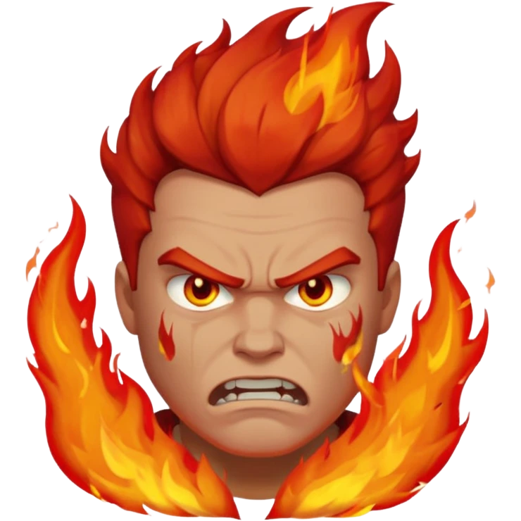 burning angry man emoji