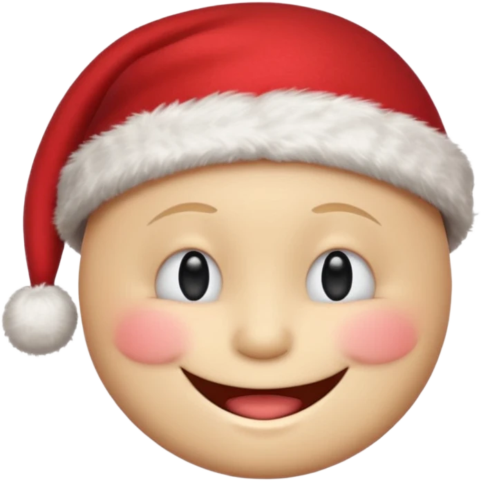 Smiley face smiles with closed eyes in a red Christmas hat emoji