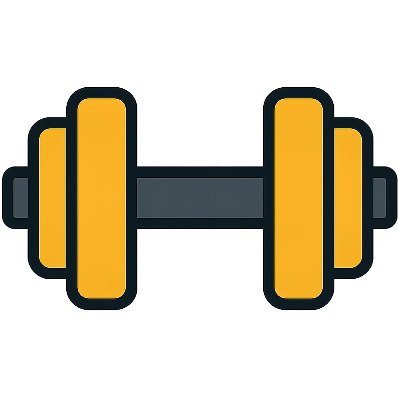 gold and black outlined icon for Gym emoji