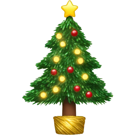 Christmas tree with tinsel and warm lights  emoji