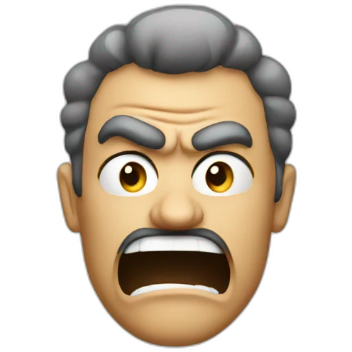 Angry guy with smoke coming out his nose emoji
