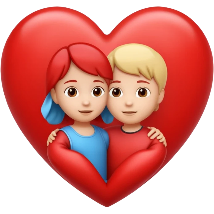 heart with a small child figure inside emoji