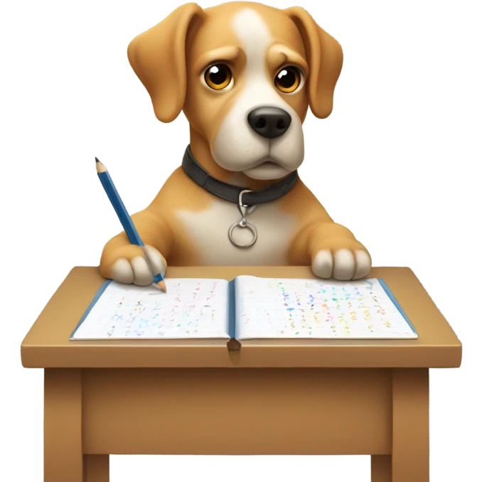 dog doing math emoji