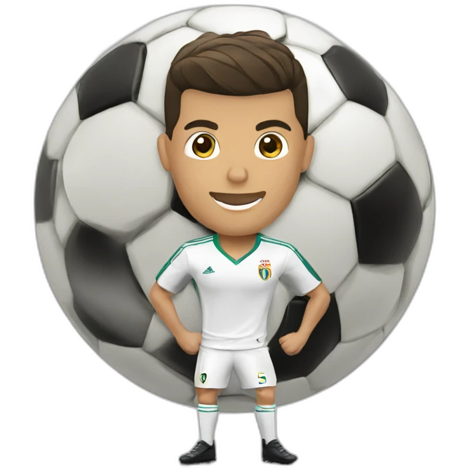 Cristiano Ronaldo with football emoji