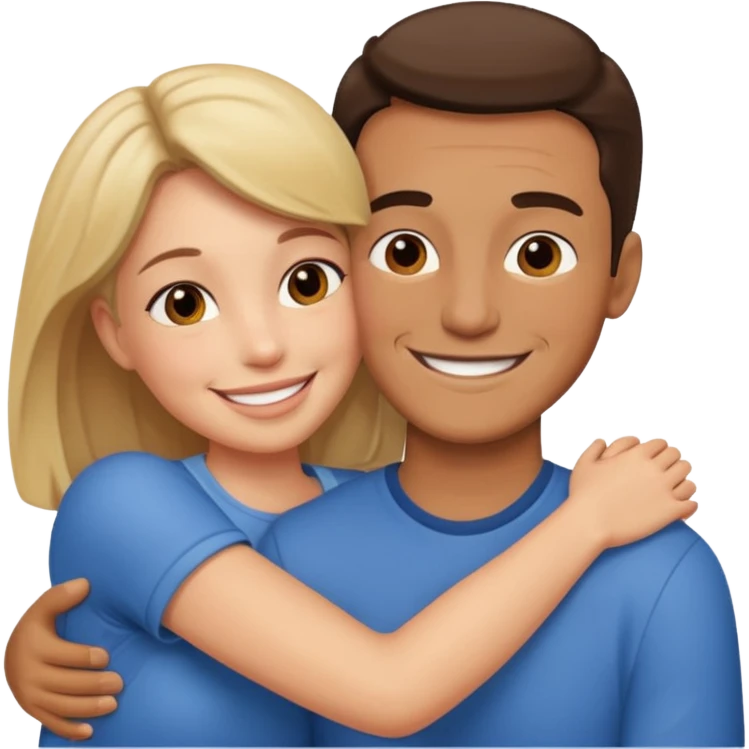 Deb hugging man emoji