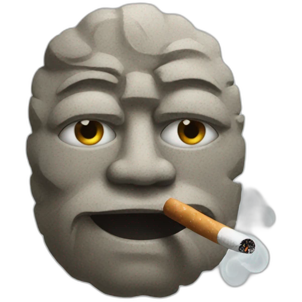 Stone Face doing Smoking  emoji
