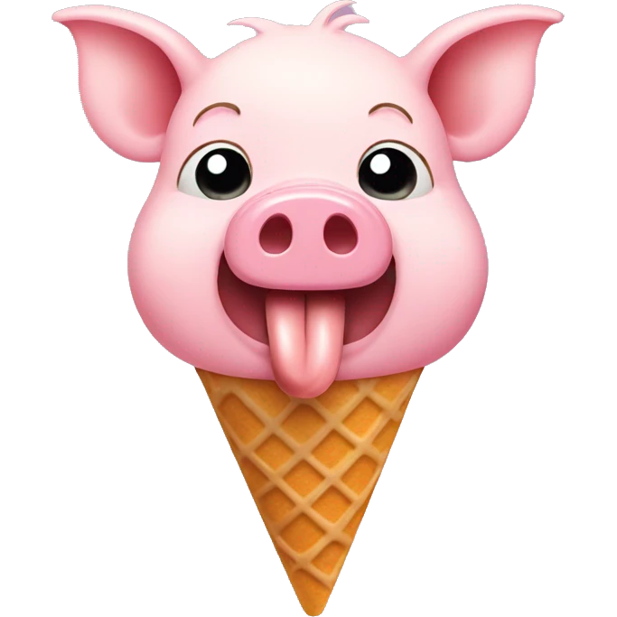 Pig eating ice cream emoji