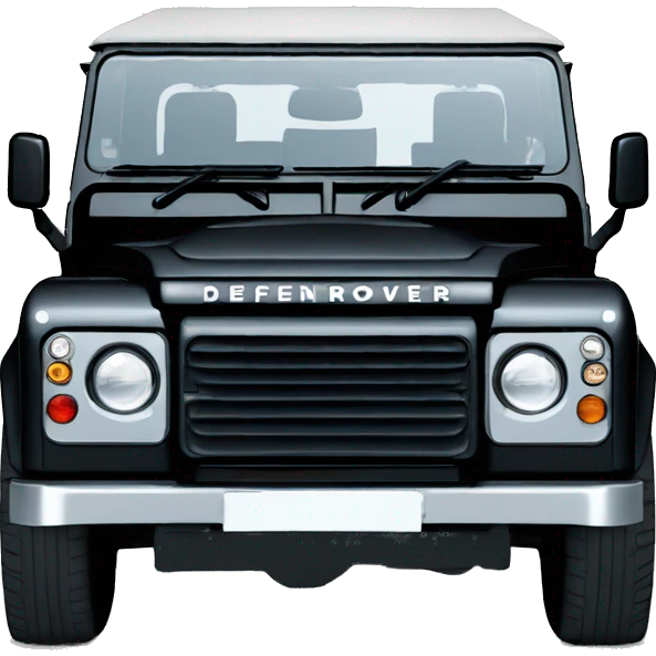 black Land Rover defender td5 front view emoji