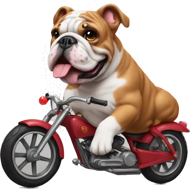 rose bulldog on a bike emoji
