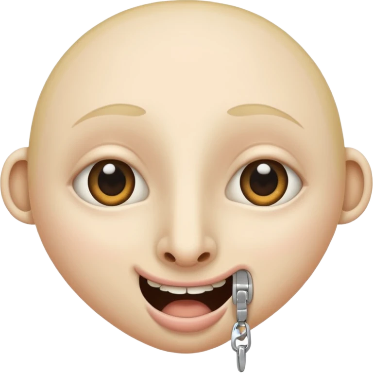 face with a zipper mouth and a long nose peeking out emoji