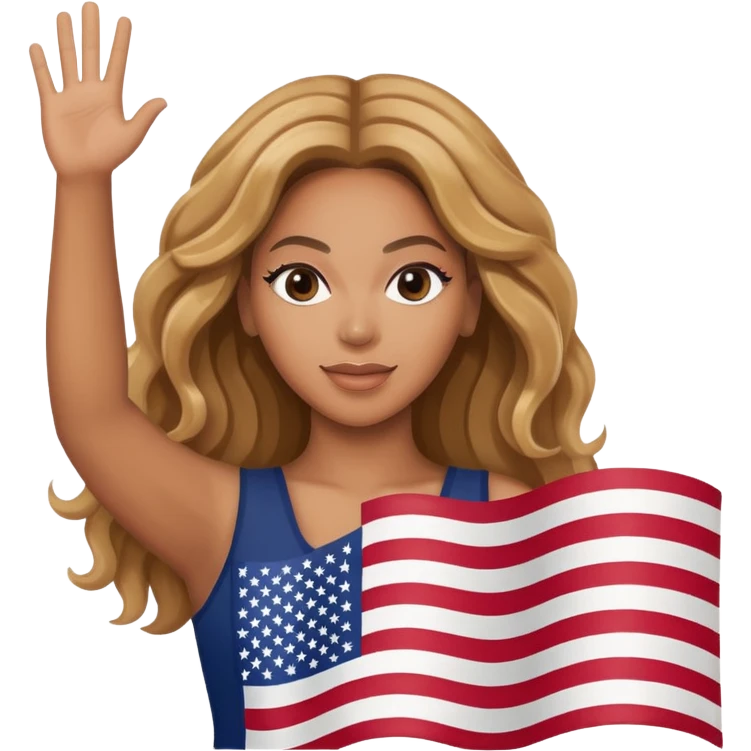 Beyonce with holding  american flag emoji
