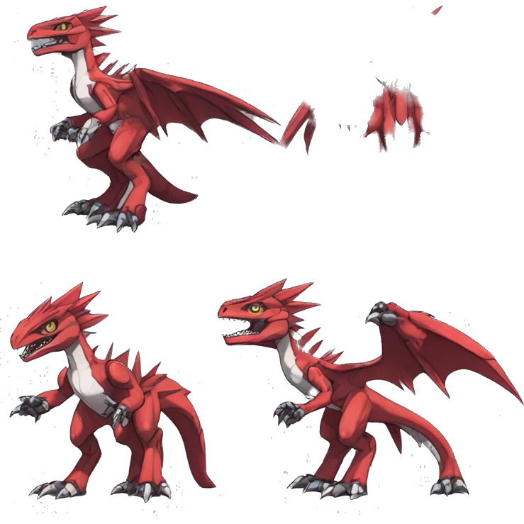  Cool Edgy Digimon-Fakemon-Guilmon-Velociraptor-Dragon-Mecha full body emoji
