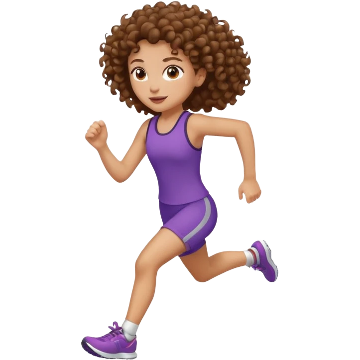 curly girl running emoji