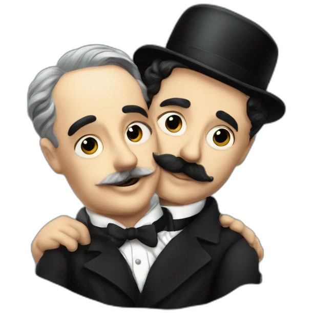 Charlie chaplin hugging Joseph staline emoji
