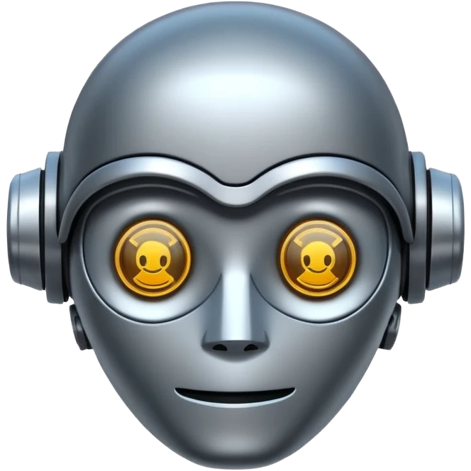 emoji representing AI with stylized robot head and digital elements, clear and recognizable emoji style emoji