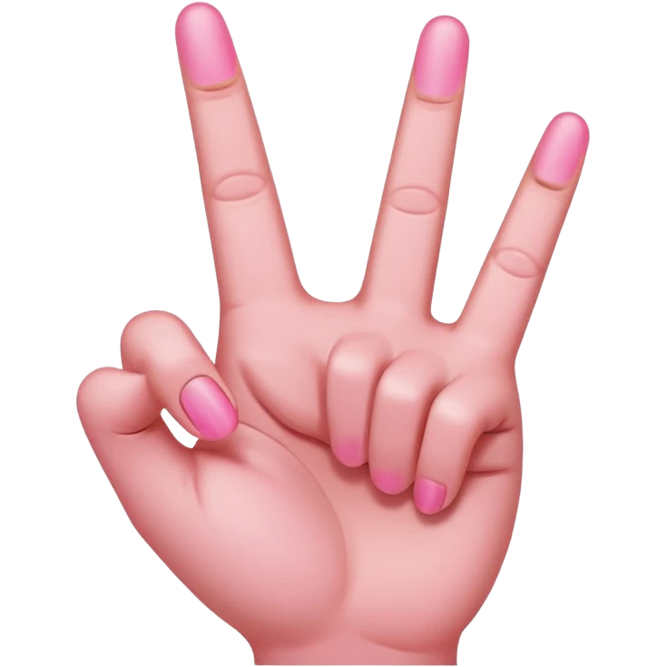 Pink rude finger emoji