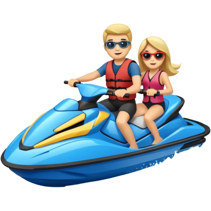 Jet ski with families and friends emoji