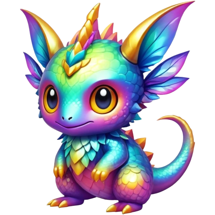 Exotic colorful chibi Fakémon-creature emoji