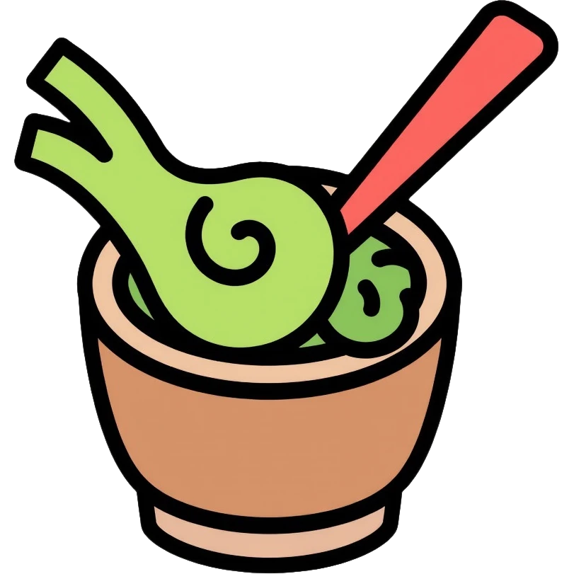 wasabi grinder with fresh wasabi root, traditional Japanese utensil emoji