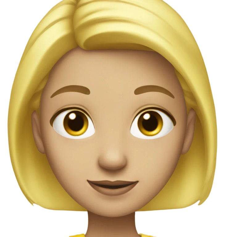 Pretty blond Girl with yellow outfit emoji