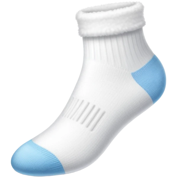 white sock turned inside out showing the insole from underneath emoji