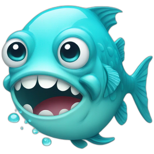 sad fish crying cyan emoji