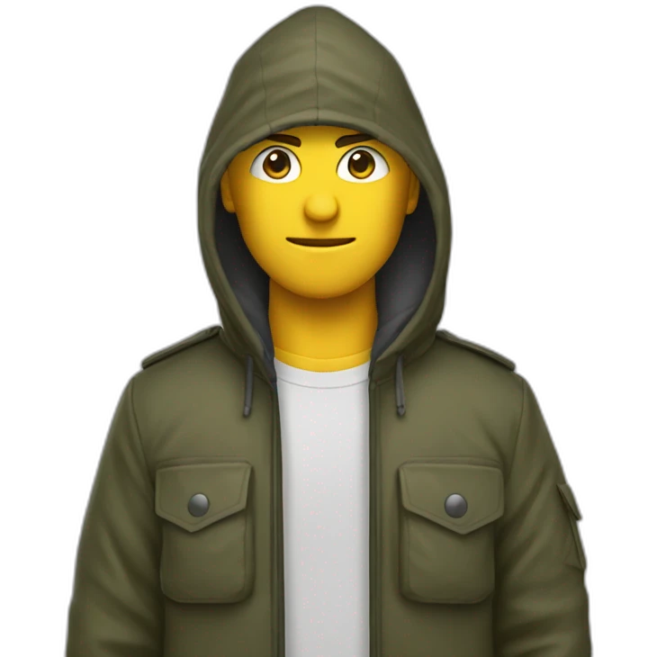 Un homme avec une cagoule et tenant une arme emoji