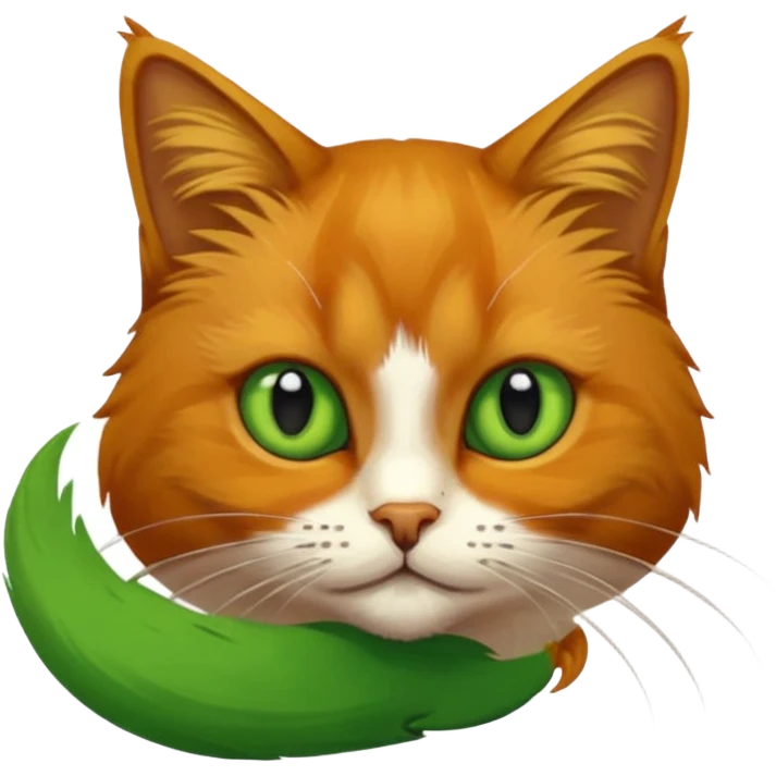 Chat roux qui saute dans la peinture emoji