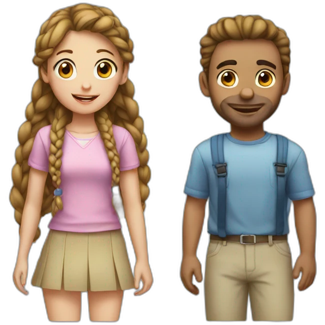 man loves girl with pigtails emoji