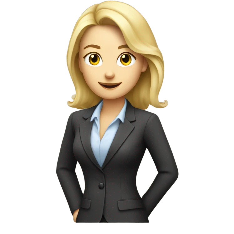Pretty Caucasian blonde woman in a suit working  emoji