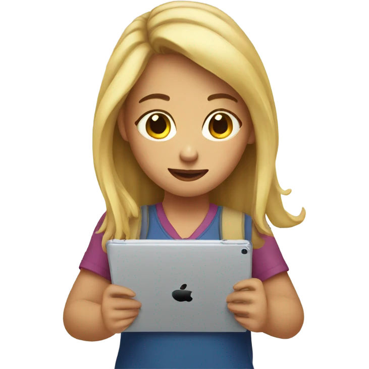 Girl watching iPad  emoji