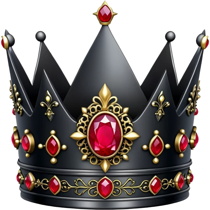 Black Gothic crown with ruby jewels  emoji