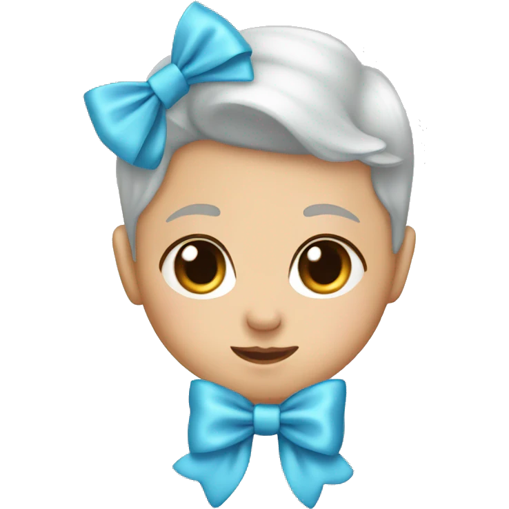 Baby blue bow  emoji
