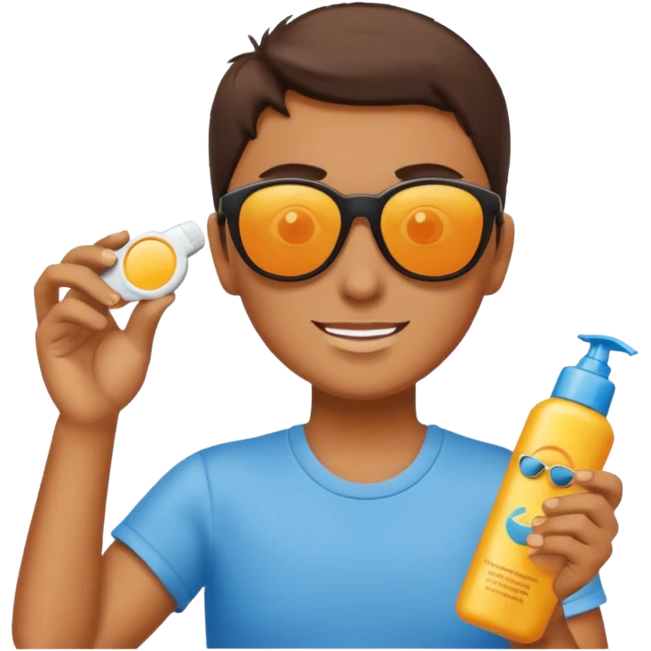 Sun with suncream and sunglasses emoji
