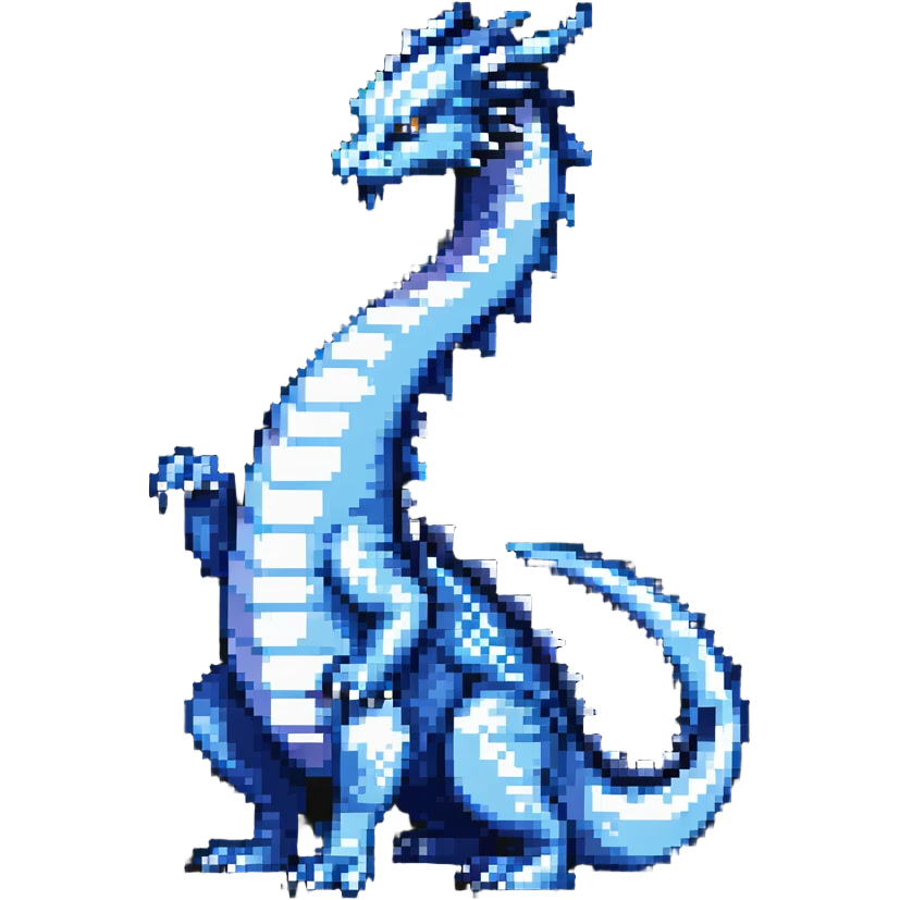 Gyarados from Pokemon, blue serpentine dragon emoji