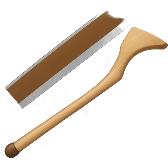 squeegee with long wooden handle emoji