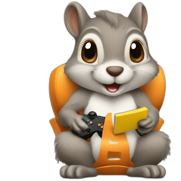 Squirrel playing video games emoji