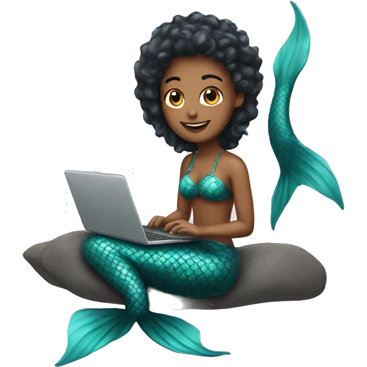 a mermaid with a laptop emoji